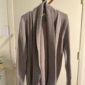 Cozy Pinkish Gray Open Front Cardigan